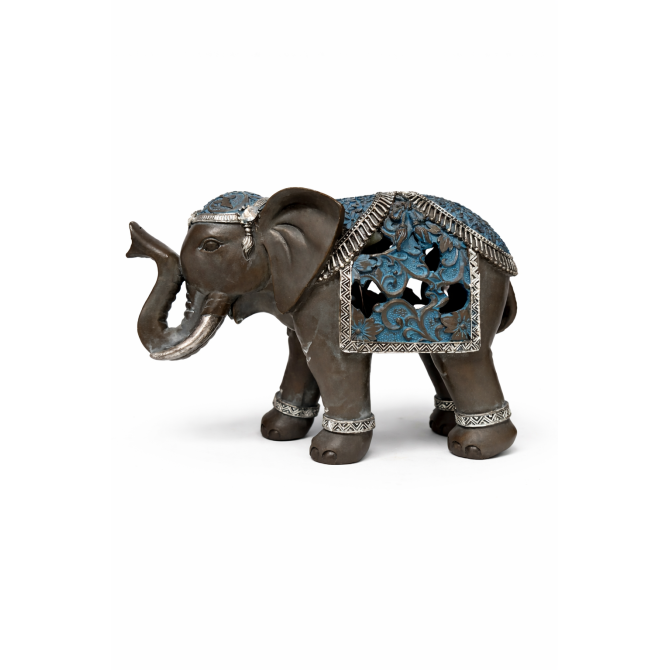 Élégant Éléphant bleu Protecteur – Chance & Prospérité