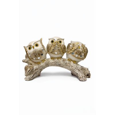 Trio Hiboux Décoratifs – Symbole de Sagesse et Protection | Décoration Spirituelle