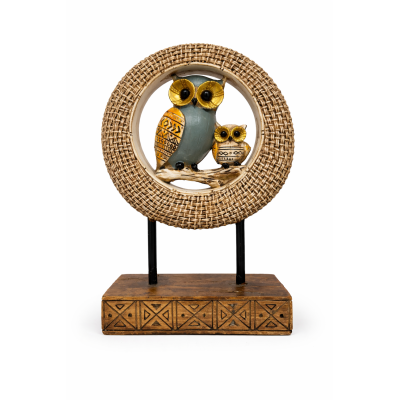 Duo Hiboux Harmonie Lunaire – Décoration Spirituelle Protection & Sagesse